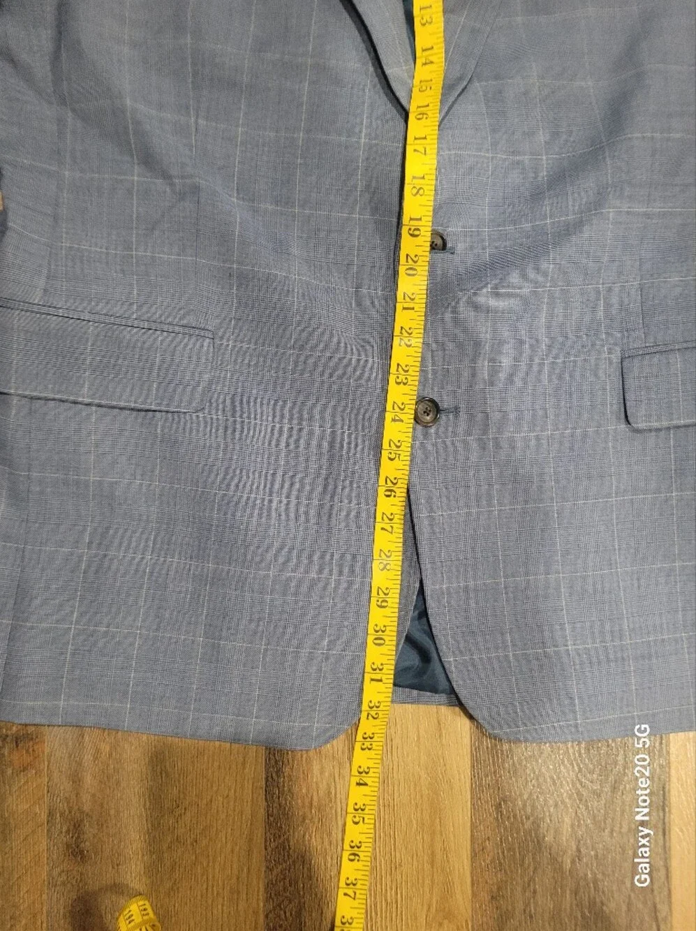Stafford CoolMax Blue Plaid Wool Blend Suit Jacket Blazer 46R NWT